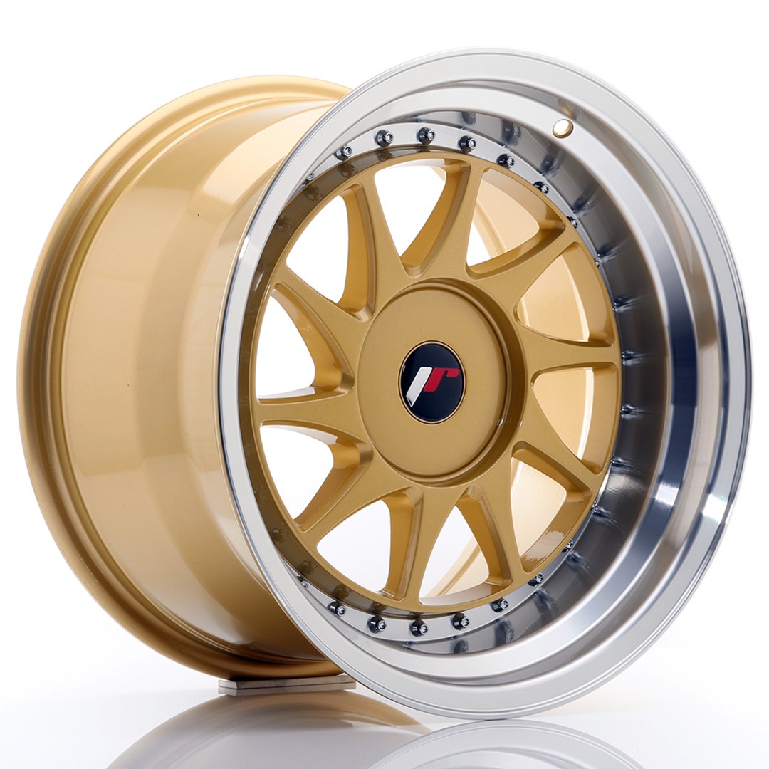JR Wheels JR26 17x10 ET20-25 BLANK Gold w/ Machined Lip
