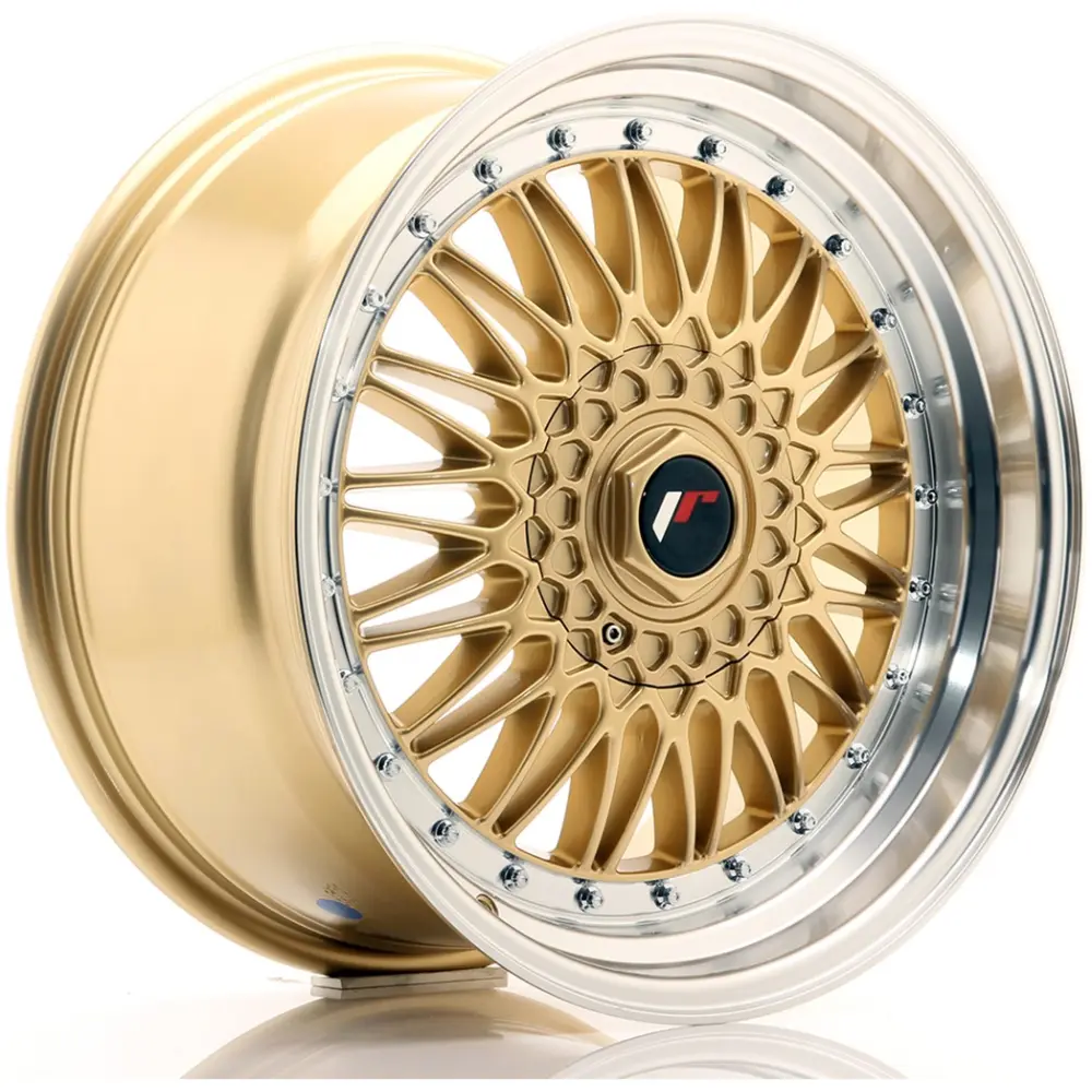 JR Wheels JR9 18x9 ET20-40 BLANK Gold w/ Machined Lip