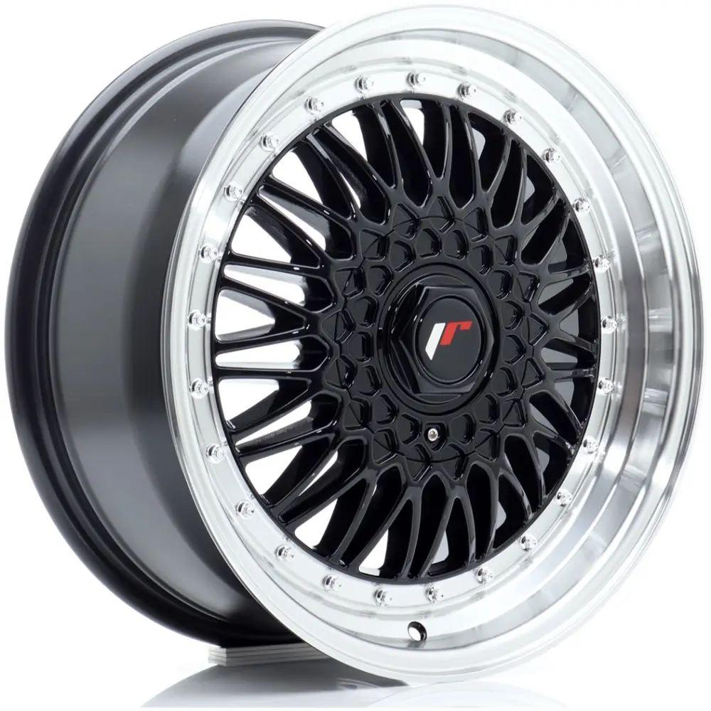JR Wheels JR9 17x7,5 ET20-35 BLANK Gloss Black w/ Machined Lip