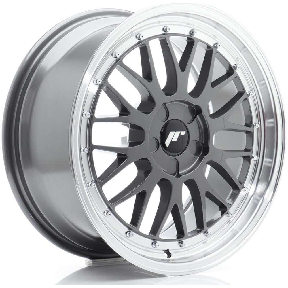 JR Wheels JR23 18x8 ET20-42 5H BLANK Hyper Gray w/ Machined Lip