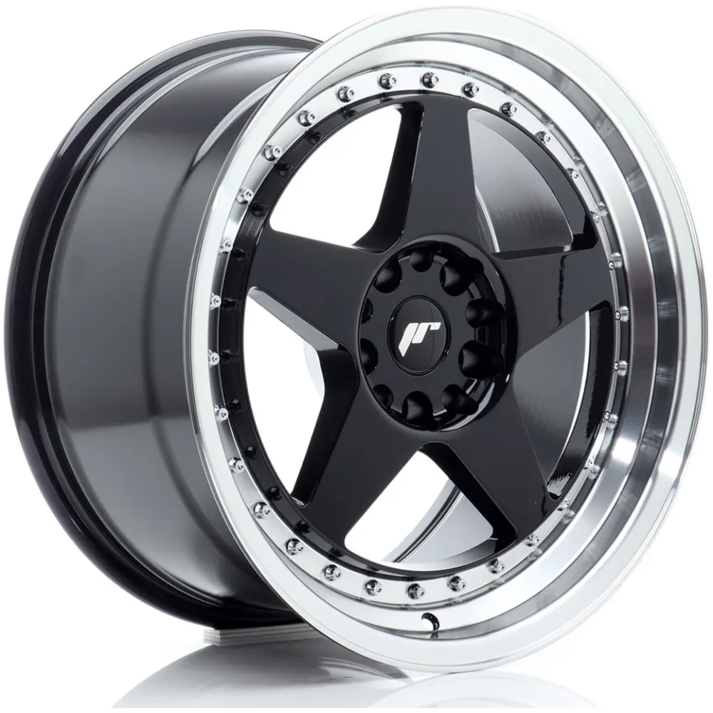 JR Wheels JR6 18x9,5 ET22 5x114,3/120 Gloss Black w/ Machined Lip