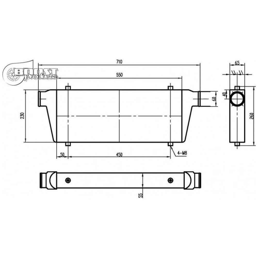 Boost Products intercooler frontale universale 550x230x65mm - 60mm - immagine 4