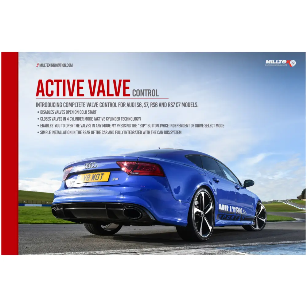 Milltek Controllo attivo valvole Audi S5 3.0 V6 Turbo Sportback B9 (solo modelli Sport Diff e senza barre di rinforzo) 2017-2025 SSXAU677