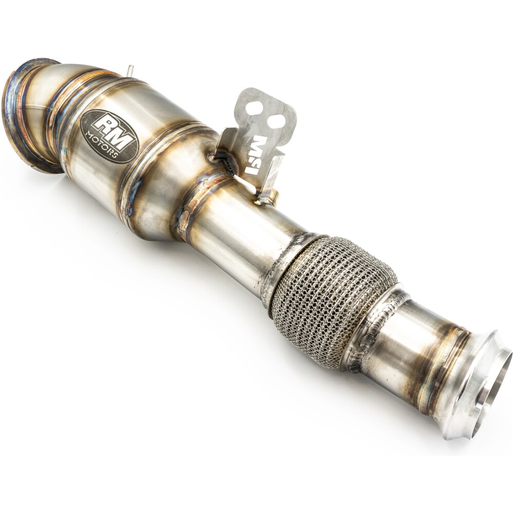 RM Motors Downpipe Toyota Supra MK5 A90 + catalizzatore HJS 200 cpsi OBD - immagine 2