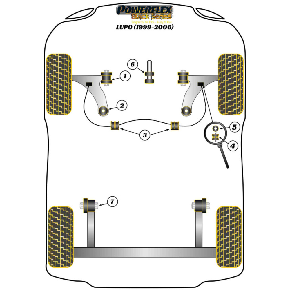 Powerflex Volkswagen Lupo (1999 - 2006)    Boccola posteriore del braccio oscillante anteriore Fig.2 (2) PFF85-402BLK - immagine 2