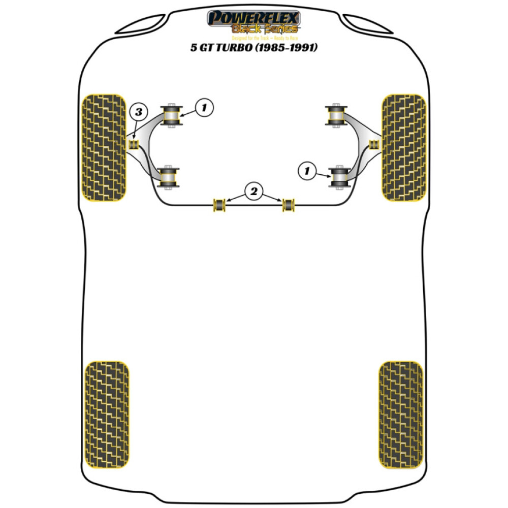 Powerflex Renault 5 GT Turbo (1985-1991)    Supporto interno barra antirollio anteriore 21mm Fig.2 (2) PFF60-104-21BLK - immagine 2