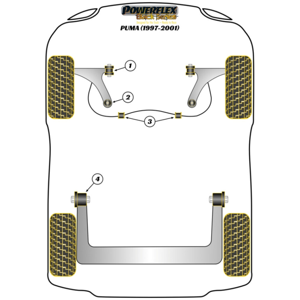 Powerflex Ford  Puma (1997-2001)   Boccola barra antirollio anteriore 16mm Fig.3 (2) PFF19-603BLK - immagine 2