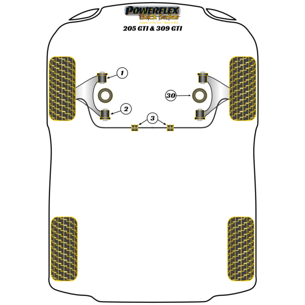 Powerflex Peugeot 205 GTi  (1985-1998)    Boccola barra antirollio 23mm Fig.3 (2) PFF50-215-23BLK - immagine 2