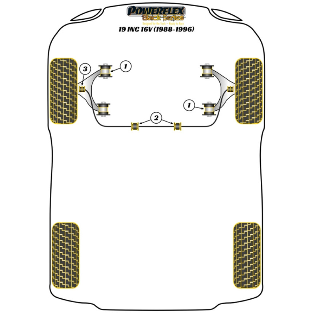 Powerflex Renault 19 incl. 16v (1988-1996)    Boccola del braccio oscillante inferiore anteriore, regolabile in campanatura Fig.1 (4) PFF60-301GBLK - immagine 2