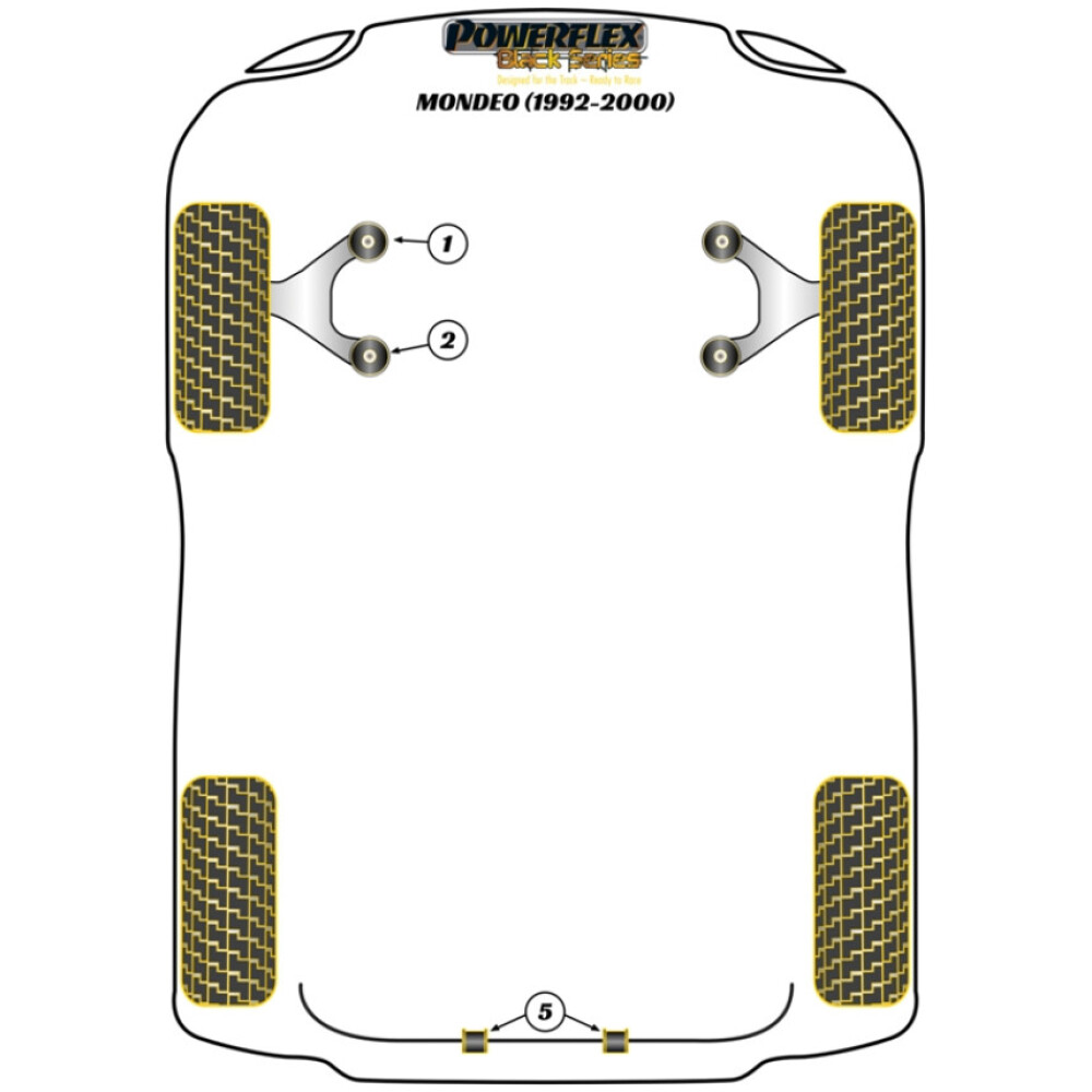 Powerflex Ford  Mondeo MK1/2 (1992 - 2000)   Boccola barra antirollio posteriore 16mm Fig.5 (2) PFR19-210-16BLK - immagine 2
