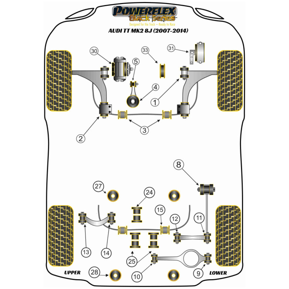 Powerflex Audi   TT MK2 8J (2007-2014)  Inserto supporto motore superiore Fig.31 (1) PFF85-532BLK - immagine 2