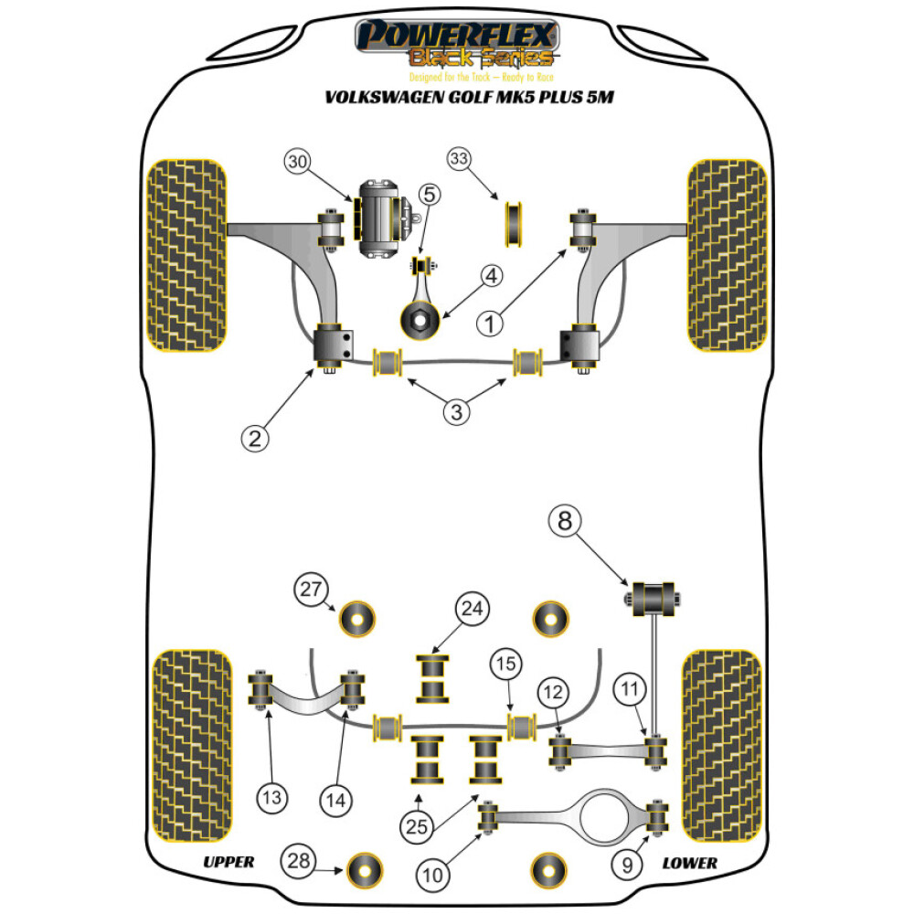Powerflex Volkswagen   Golf Plus 5M (2004-2009)  Boccola esterna del braccio oscillante superiore posteriore Fig.13 (2) PFR85-513BLK - immagine 2