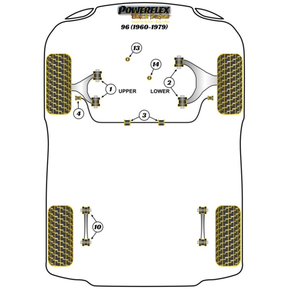 Powerflex Saab 96 (1960-1979)    Boccola di montaggio del supporto motore Fig.13 (1) PFF66-413BLK - immagine 2