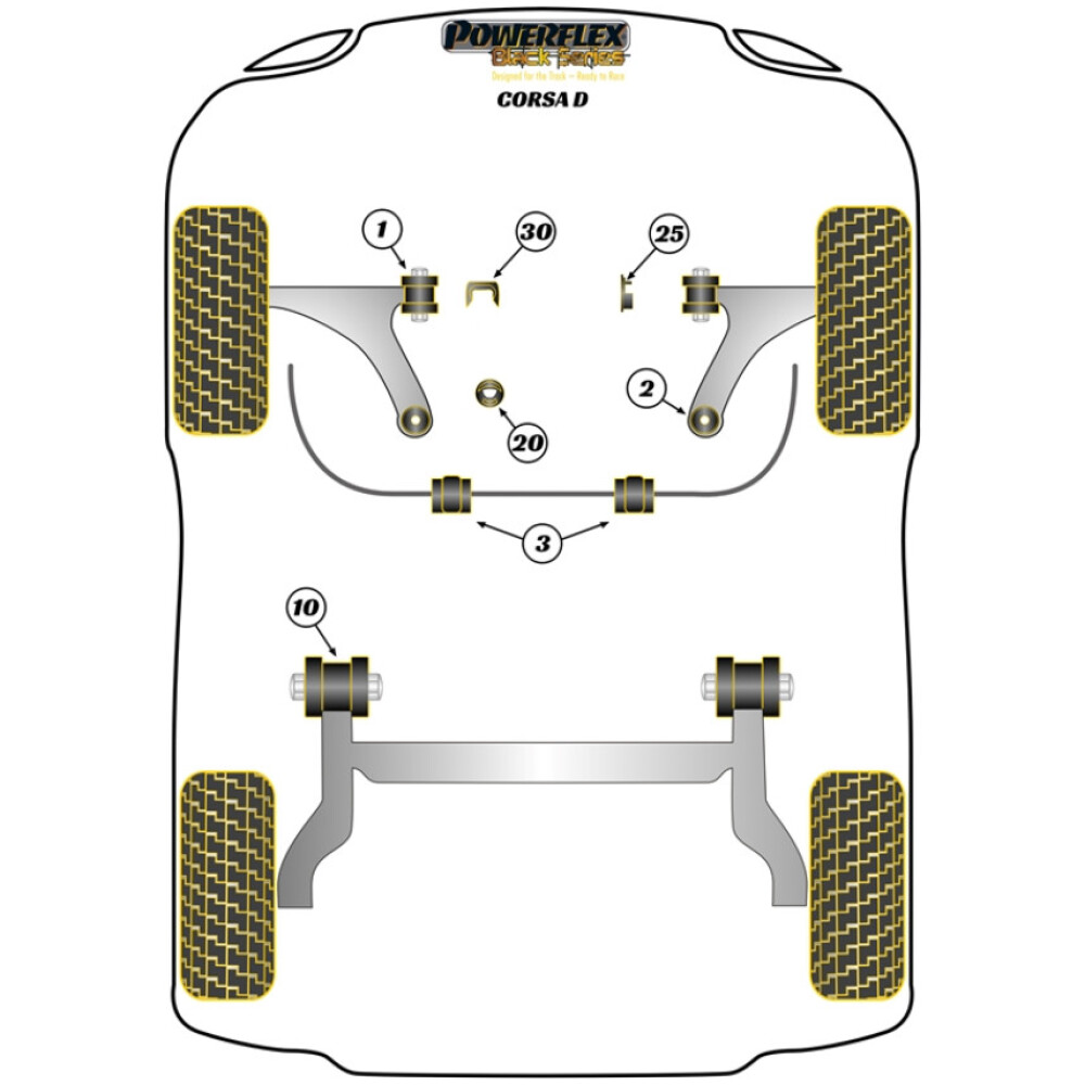 Powerflex Vauxhall / Opel Corsa D Inserto supporto motore superiore Fig.25 (1) PFF1-1125BLK 2 Powerflex Vauxhall / Opel Corsa D Inserto supporto motore superiore Fig.25 (1) PFF1-1125BLK - immagine 2