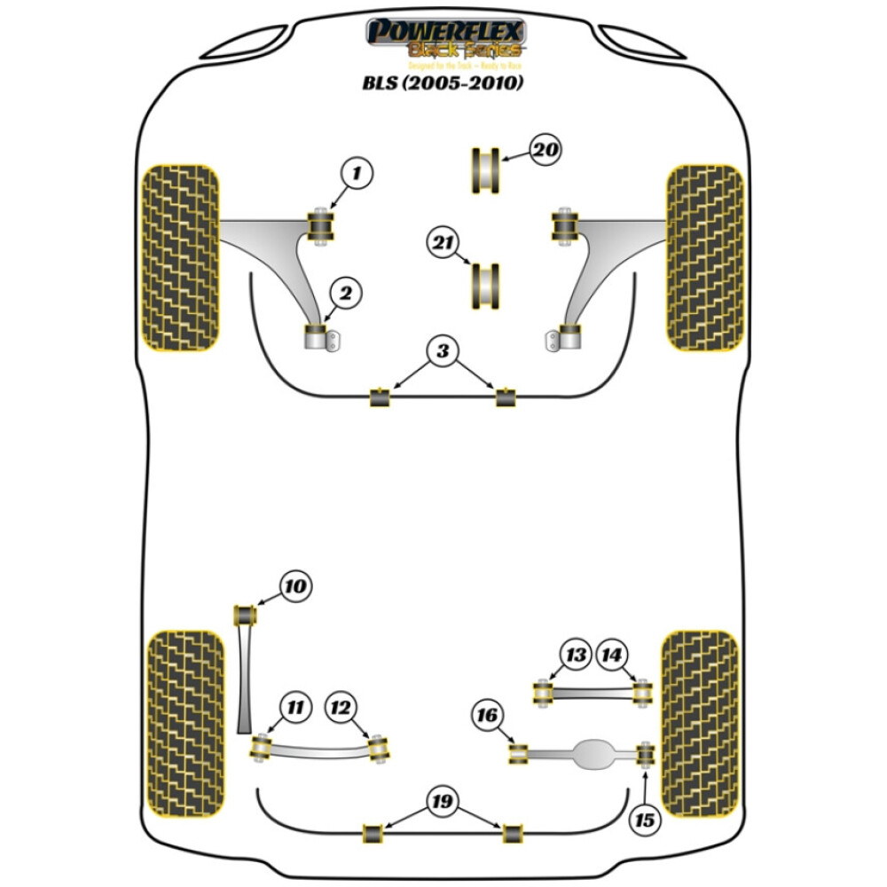Powerflex Cadillac BLS (2005 - 2010)    Boccola interna del braccio posteriore Fig.13 (2) PFR80-1213BLK - immagine 2
