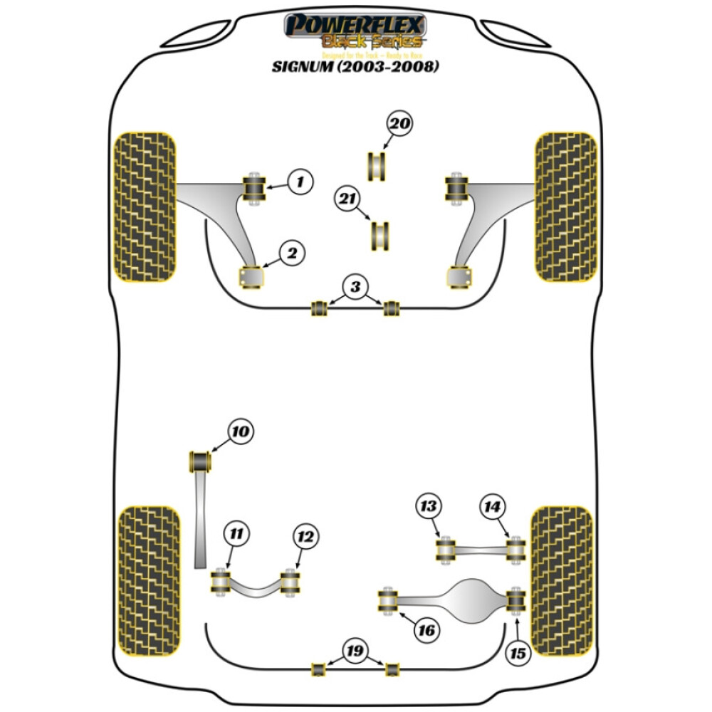 Powerflex Vauxhall / Opel Signum (2003 - 2008)    Boccola esterna braccio superiore posteriore 38 mm Fig.11 (2) PFR80-1217BLK - immagine 2
