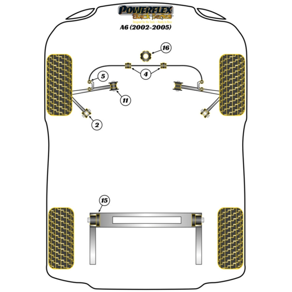 Powerflex Audi   A6 (2002 - 2005)  Boccola di montaggio della trave posteriore Fig.15 (2) PFR3-215BLK - immagine 2