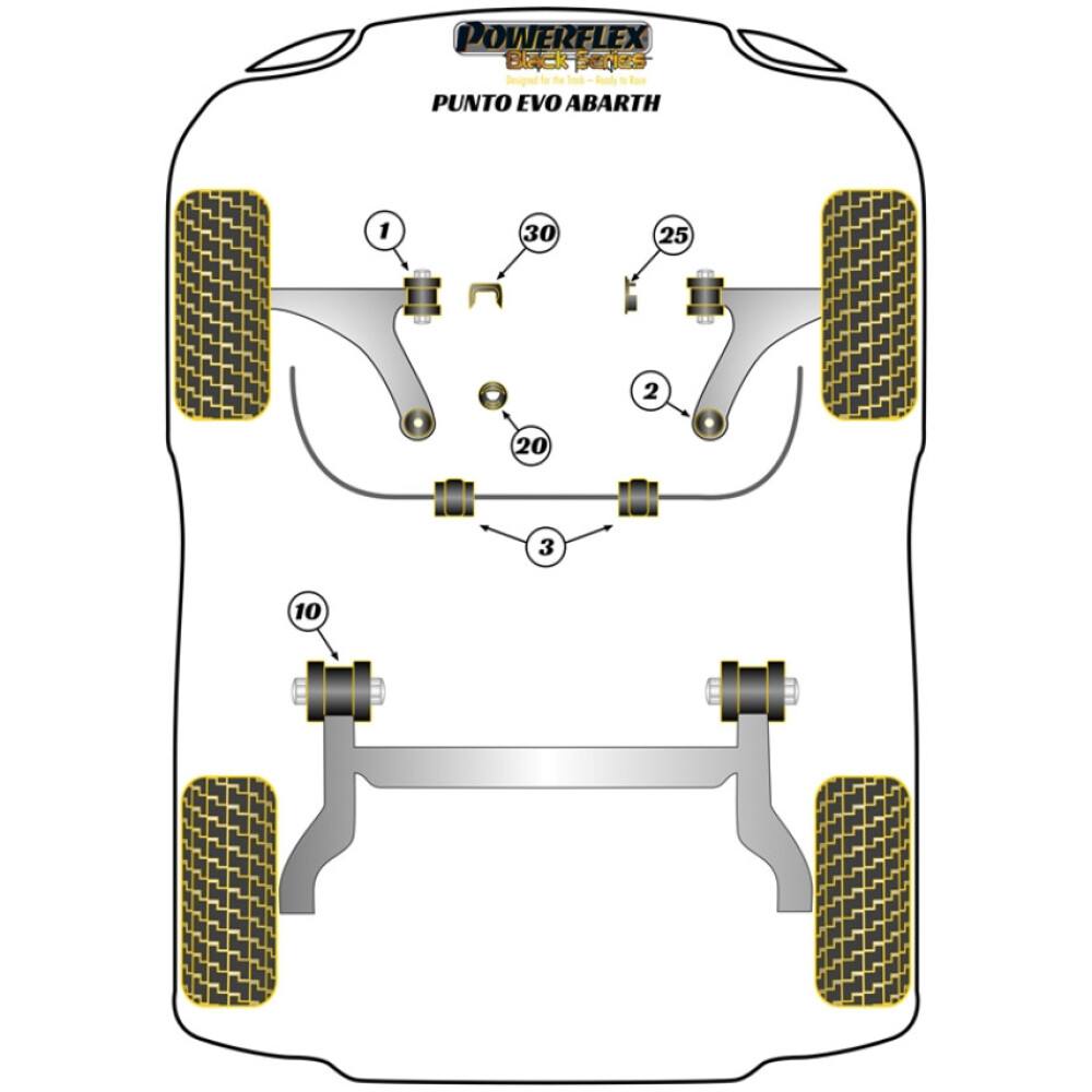Powerflex Fiat   Abarth Punto Evo  Boccola anteriore del braccio anteriore Fig.1 (2) PFF80-1101BLK - immagine 2