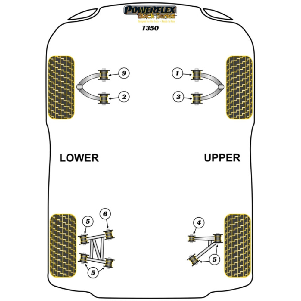 Powerflex TVR T350 (2002 - 2006)    Boccola anteriore di montaggio del differenziale posteriore Fig.7 (2) PFR79-110BLK - immagine 2