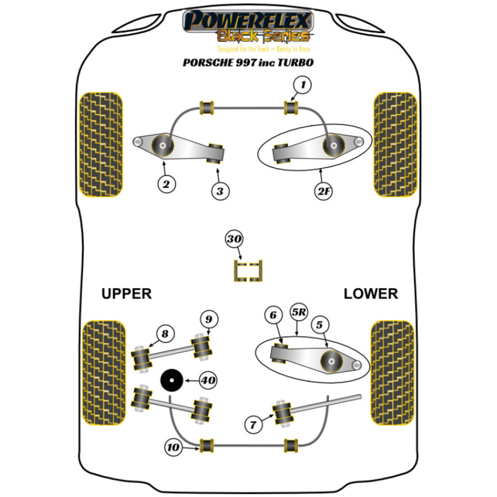 Powerflex Porsche 997 incl. Turbo (2005-2013) Boccola di montaggio anteriore del cambio Fig.30 (1) PFR57-532BLK 2 Powerflex Porsche 997 incl. Turbo (2005-2013) Boccola di montaggio anteriore del cambio Fig.30 (1) PFR57-532BLK - immagine 2