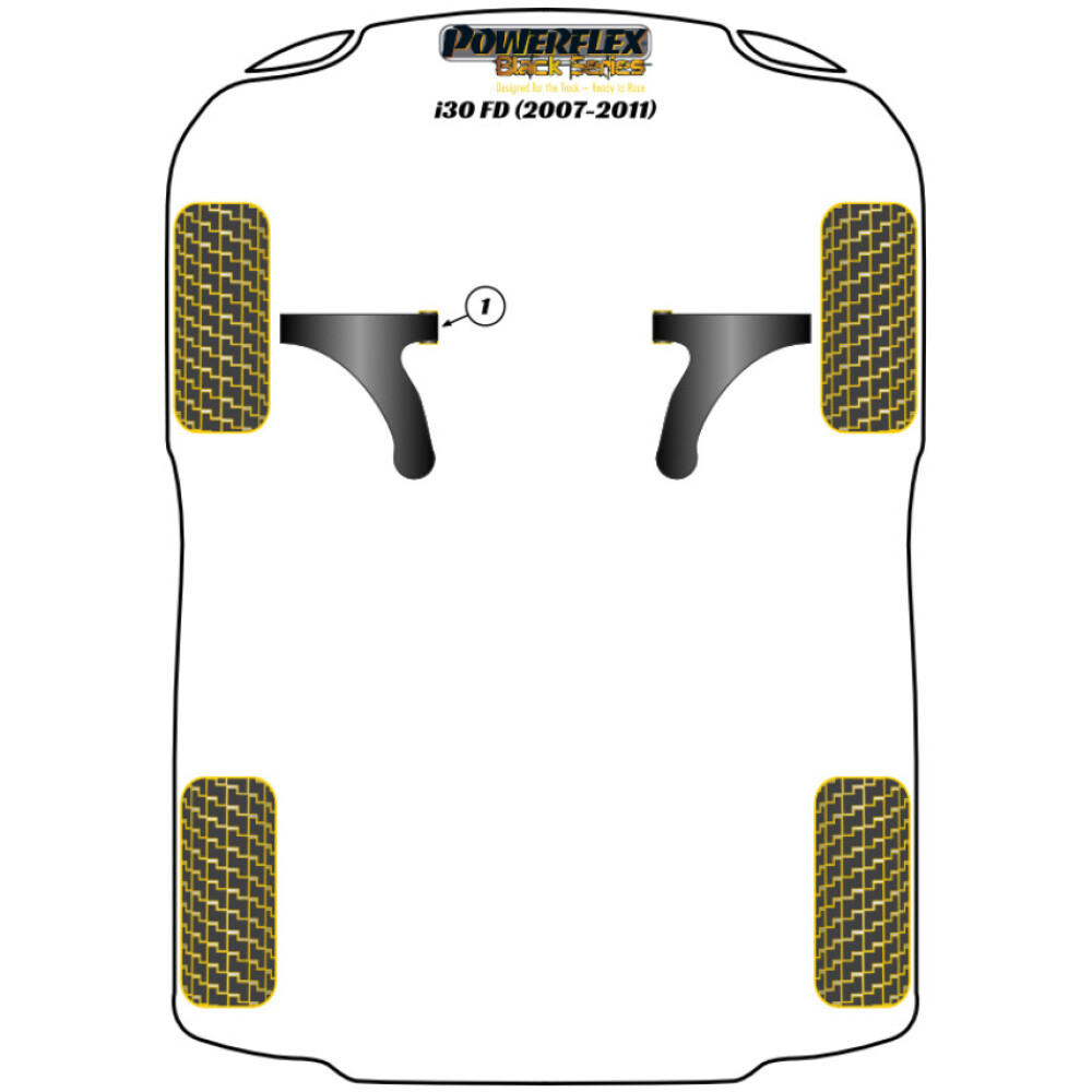Powerflex Hyundai  i30 FD (2007 - 2011)   Boccola anteriore del braccio oscillante anteriore Fig.1 (2) PFF26-101BLK - immagine 2