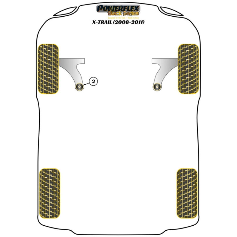 Powerflex Nissan X-Trail T31 (2008 - 2011)    Boccola posteriore del braccio oscillante anteriore Fig.2 (2) PFF46-802BLK - immagine 2