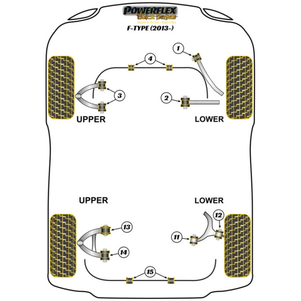 Powerflex Jaguar (Daimler) F-Type (2013 -)    Boccola posteriore interna del braccio inferiore posteriore Fig.11 (2) PFR27-611BLK - immagine 2