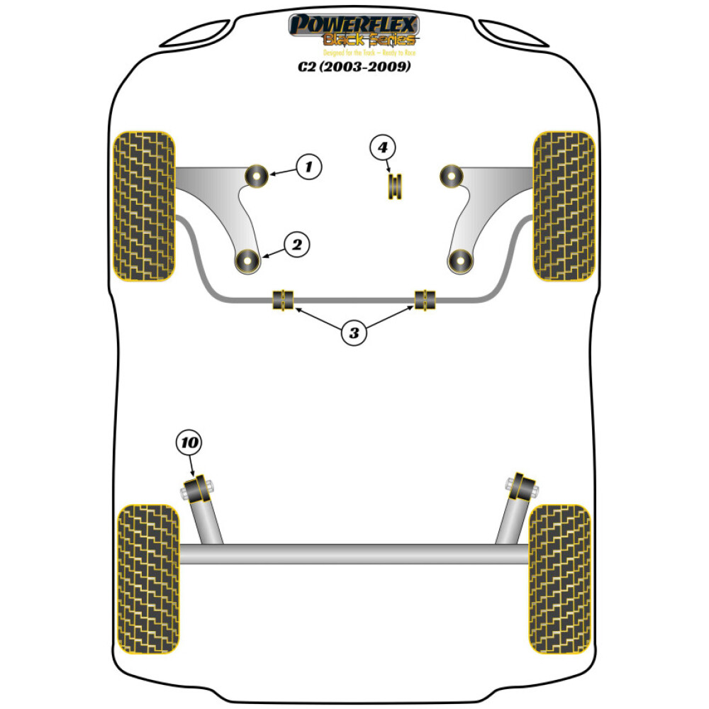 Powerflex Citroen C2 (2003-2009)    Boccola posteriore braccio anteriore Fig.2 (2) PFF12-201BLK - immagine 2