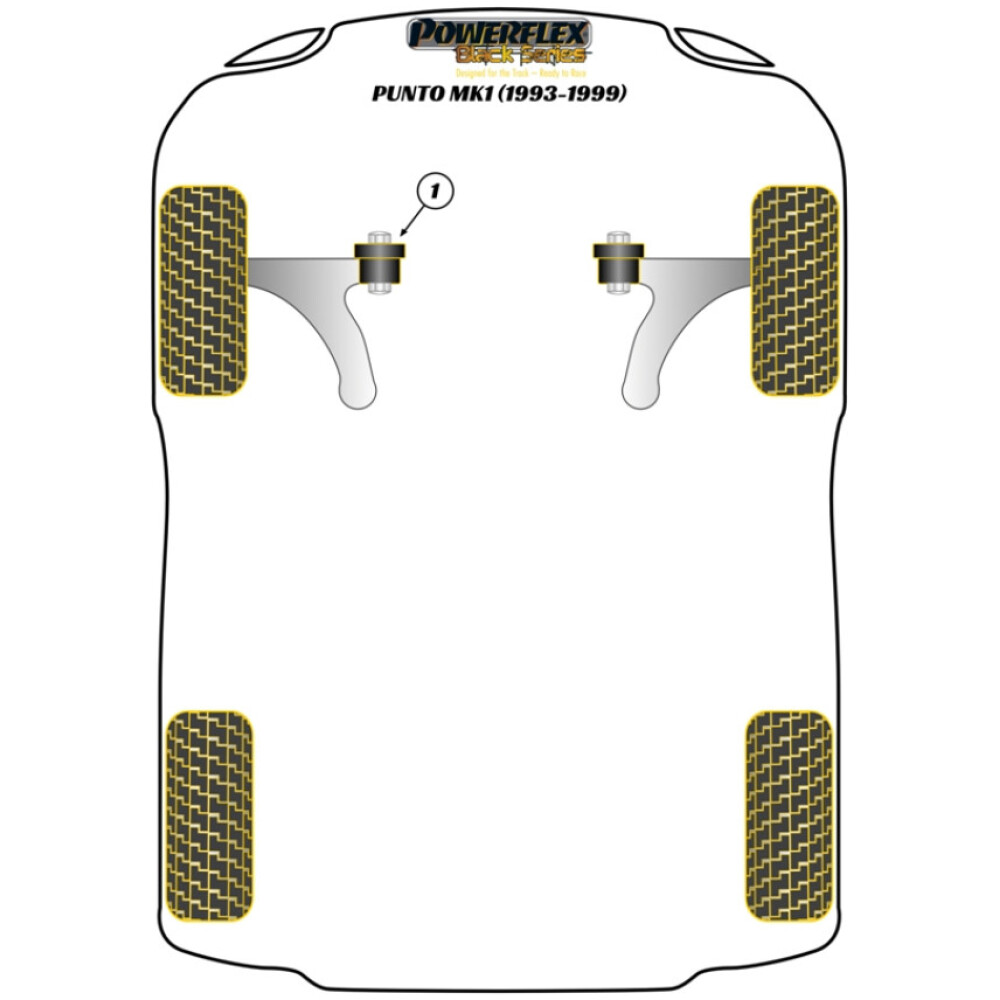Powerflex Fiat  Punto MK1 (1993 - 1999)   Boccola interna del braccio oscillante anteriore Fig.1 (2) PFF16-101BLK - immagine 2