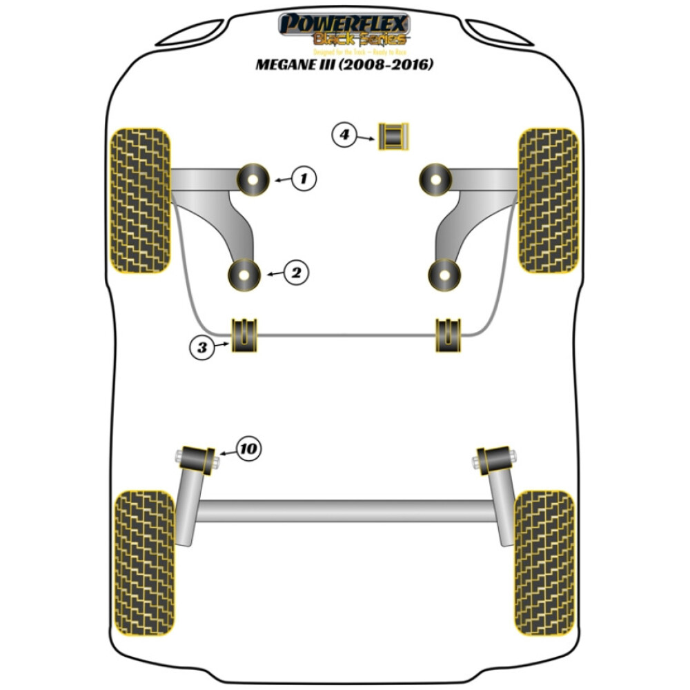 Powerflex Renault   Megane III (2008-2017)  Boccola posteriore braccio anteriore Fig.2 (2) PFF60-1702BLK - immagine 2