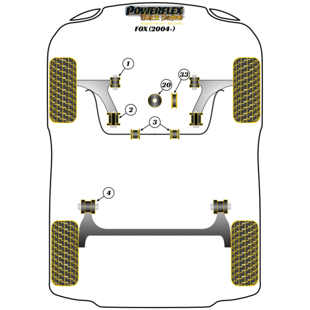 Powerflex Volkswagen Fox (2003 - 2014) Boccola di montaggio della cremagliera dello sterzo Fig.33 (1) PFF85-633BLK 2 Powerflex Volkswagen Fox (2003 - 2014) Boccola di montaggio della cremagliera dello sterzo Fig.33 (1) PFF85-633BLK - immagine 2