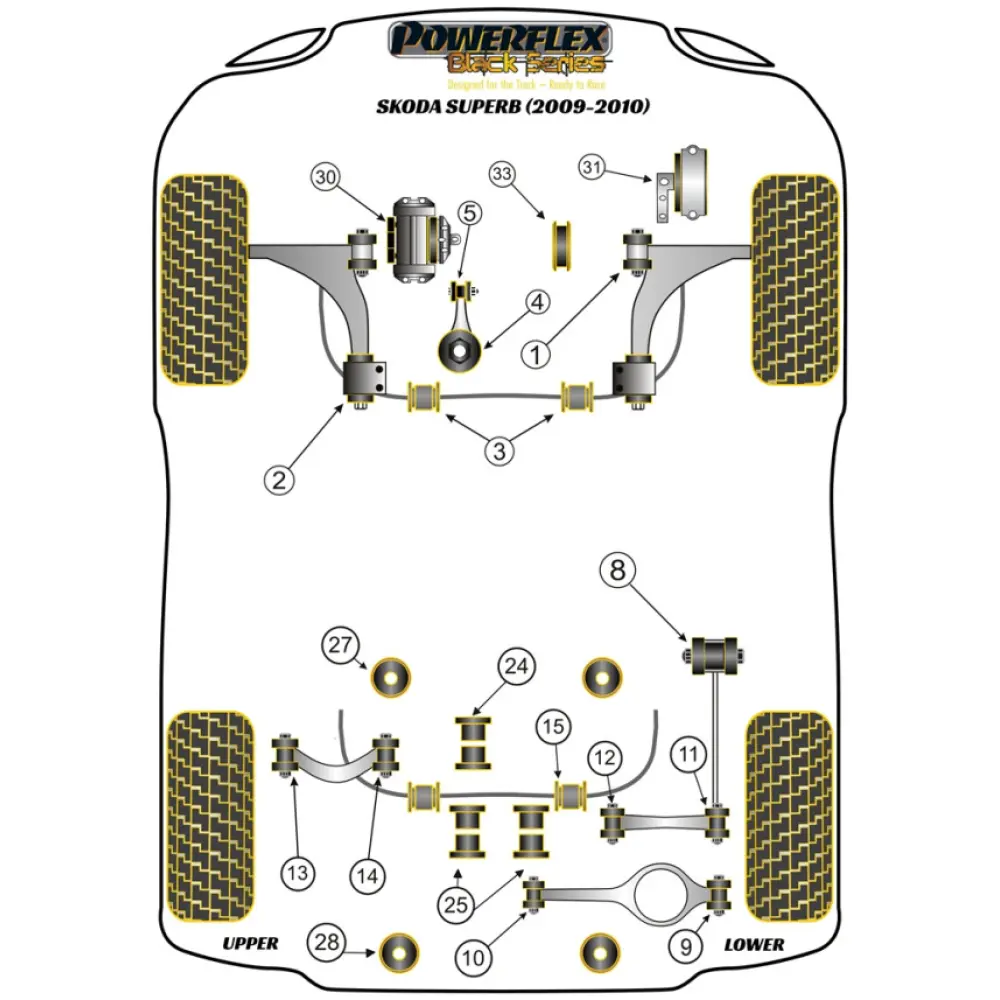 Powerflex Skoda  Superb B6 (2009-2010)   Boccola esterna del braccio oscillante superiore posteriore Fig.13 (2) PFR85-513BLK - immagine 2