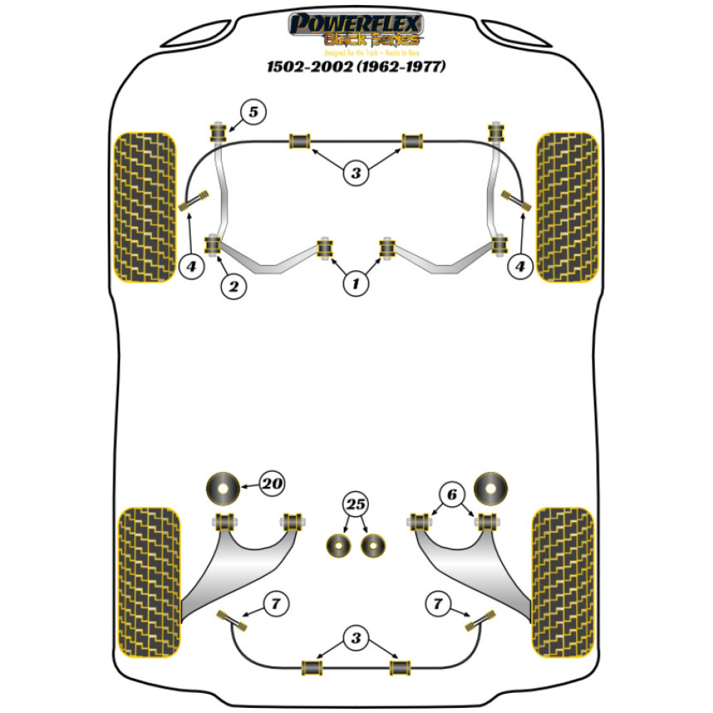 Powerflex BMW Serie 2 1502-2002 (1962 - 1977)   Boccola barra antirollio 16mm Fig.3 (2) PFF5-2003-16BLK - immagine 2