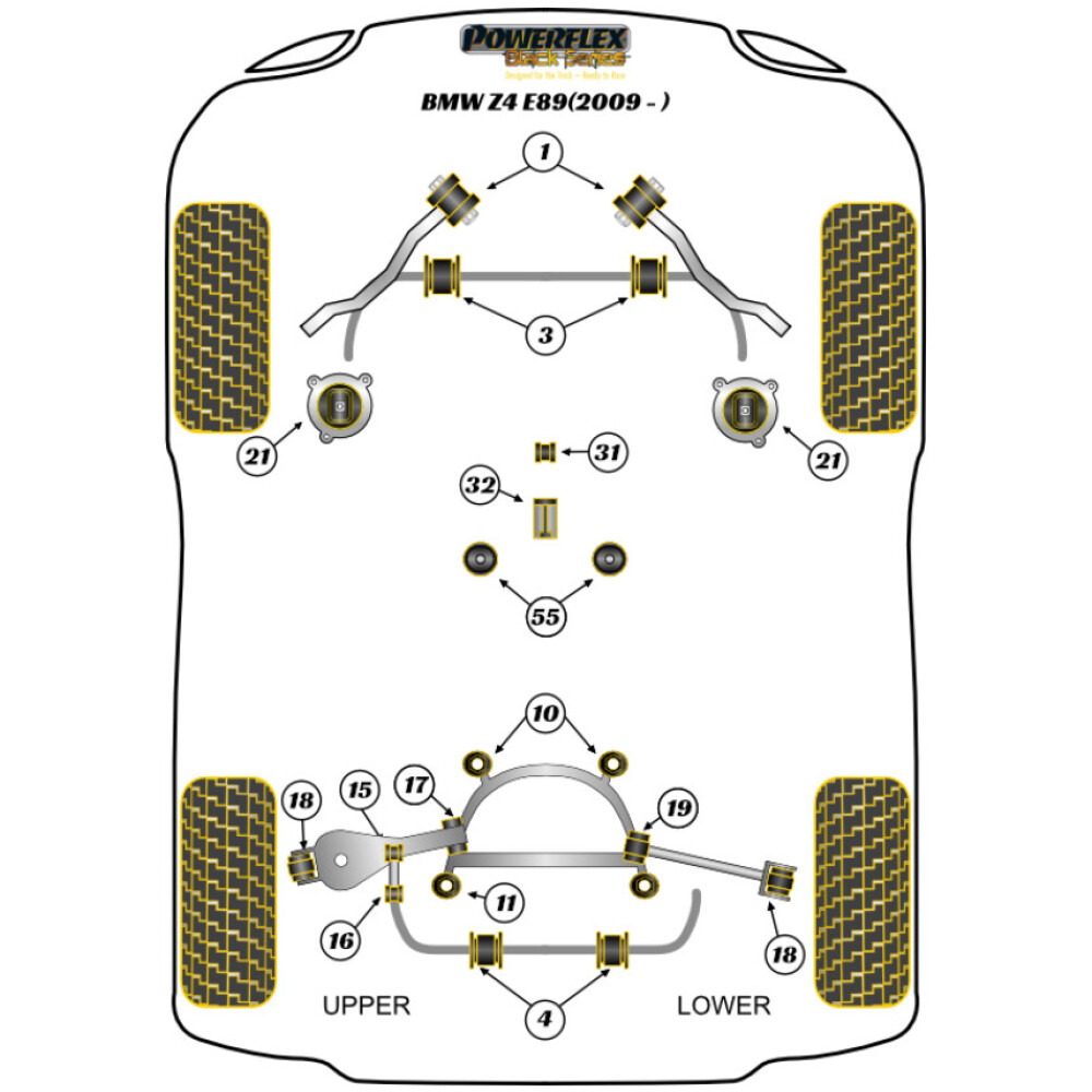 Powerflex BMW   Z4 E89 (2009 -)  Boccola posteriore del braccio del cambio Fig.32 (1) PFF5-4632BLK - immagine 2