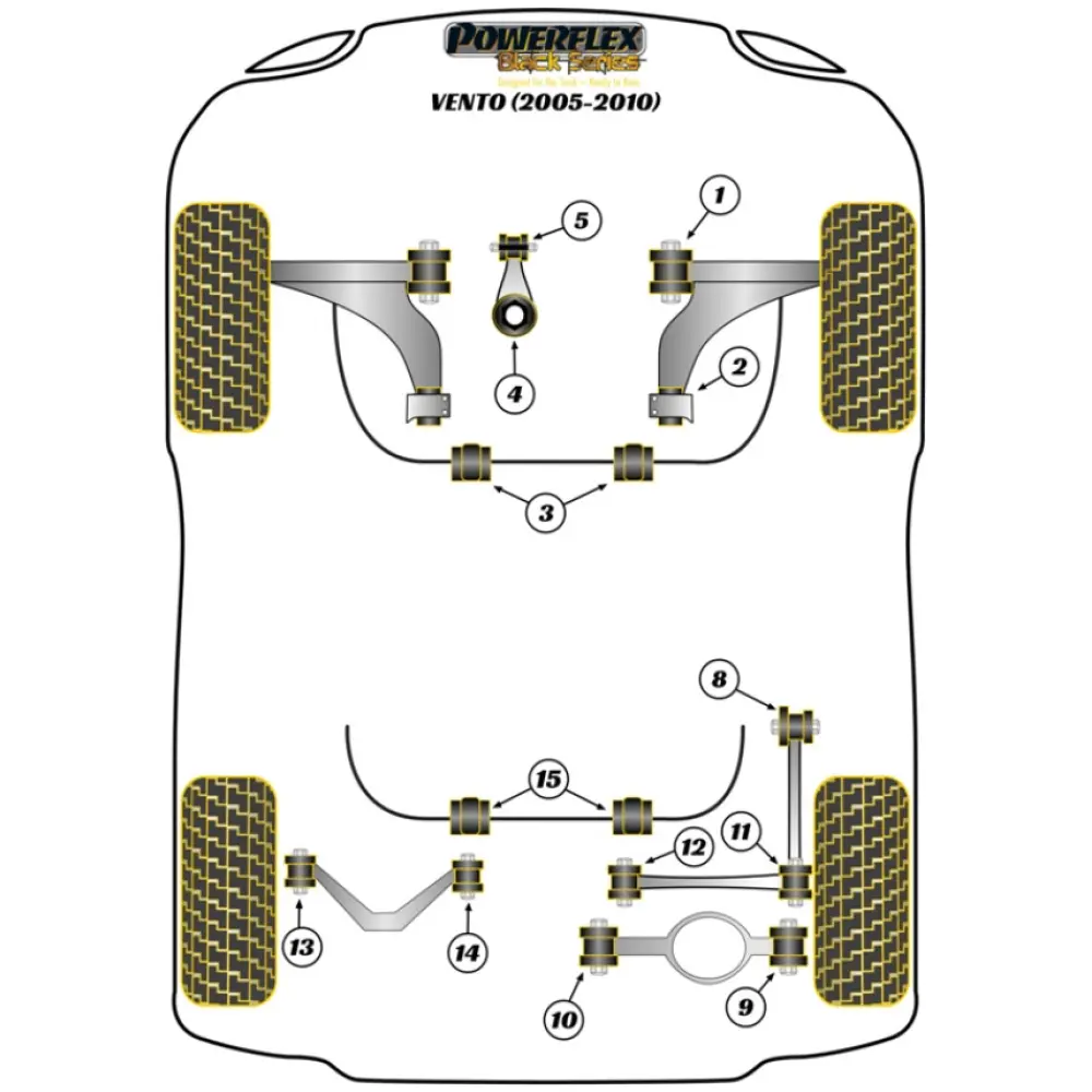 Powerflex Volkswagen  Vento A5 (2005 - 2010)   Boccola barra antirollio posteriore 20,5 mm Fig.15 (2) PFR85-515-20.5BLK - immagine 2