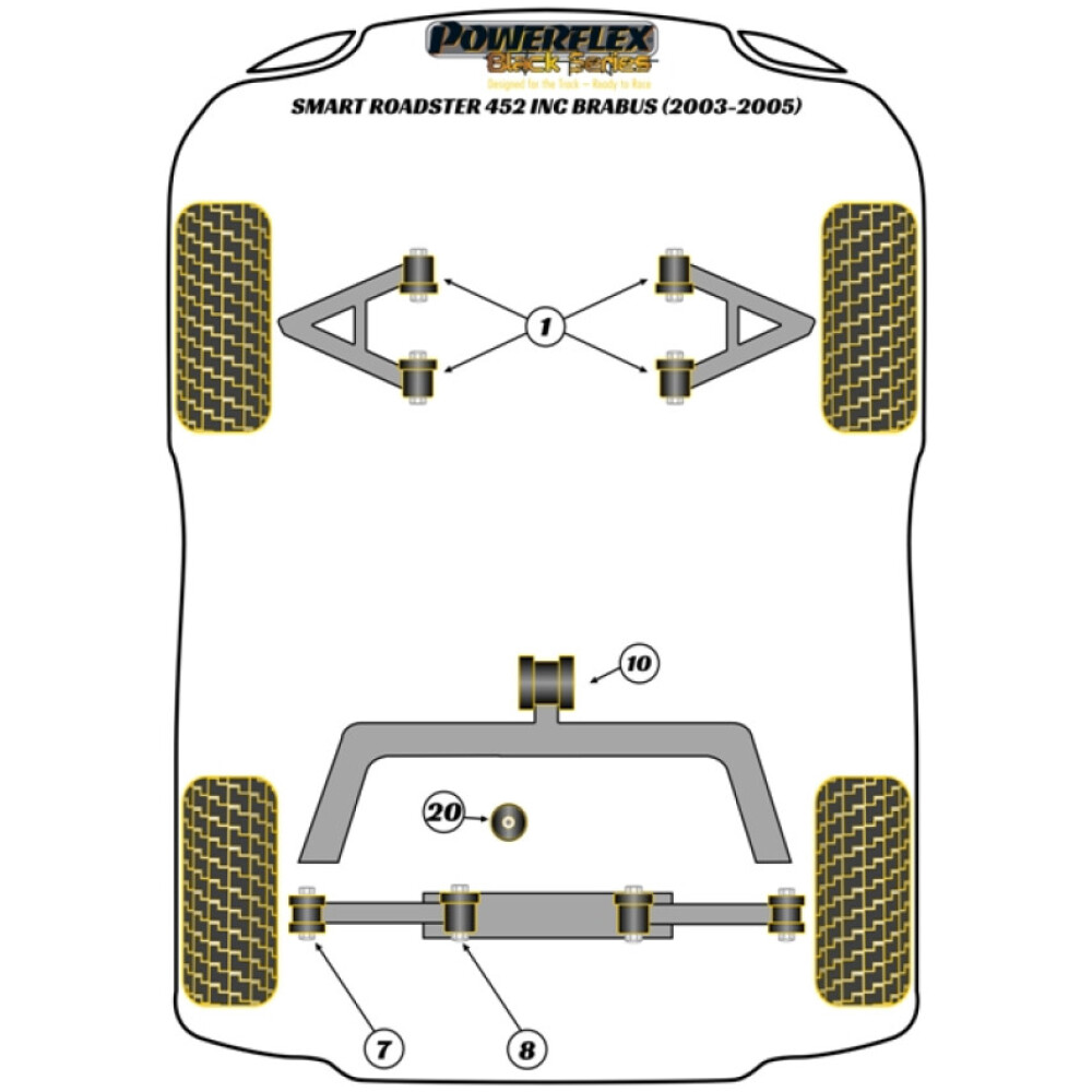 Powerflex Smart Roadster 452 incl. Brabus (2003 - 2005) Inserto supporto motore Fig.20 (1) PFR68-121BLK 2 Powerflex Smart Roadster 452 incl. Brabus (2003 - 2005) Inserto supporto motore Fig.20 (1) PFR68-121BLK - immagine 2