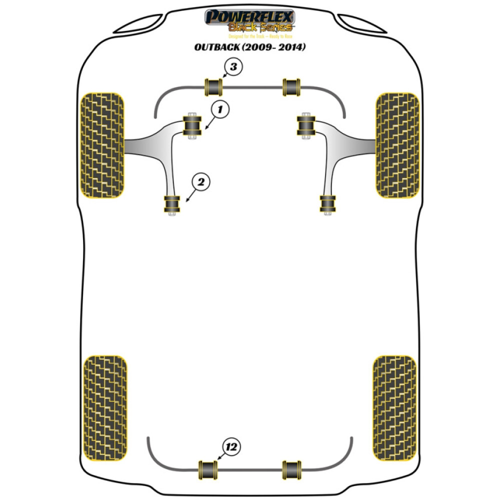 Powerflex Subaru  Outback (2009 - 2014)   Boccola barra antirollio anteriore Fig.3 (2) PFF69-903-24BLK - immagine 2