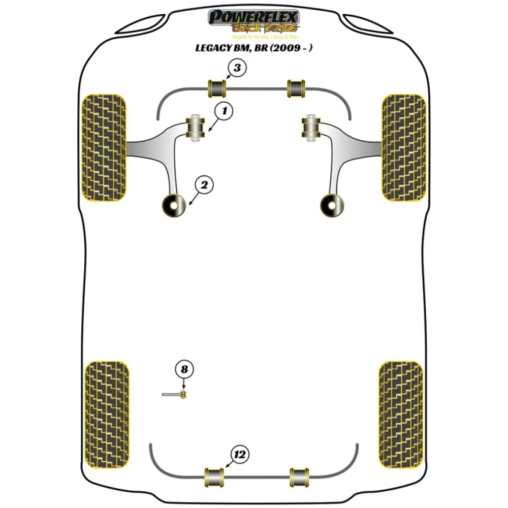 Powerflex Subaru  Legacy BM, BR (2009 - 2014)   Boccola posteriore del braccio oscillante anteriore Fig.2 (2) PFF69-902BLK - immagine 2