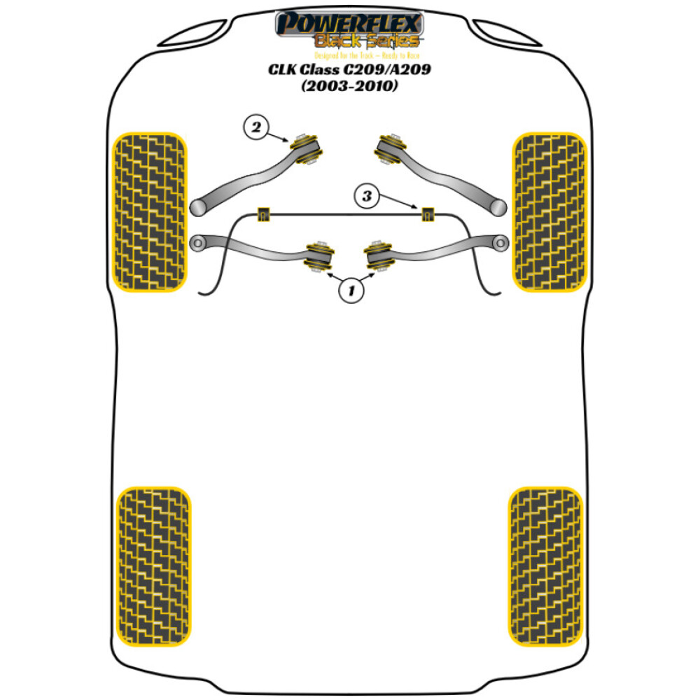 Powerflex Mercedes-Benz CLK W209/C209/A209 (2003-2010)   Boccola interna del braccio inferiore anteriore regolabile Camber Fig.1 (2) PFF40-501GBLK - immagine 2