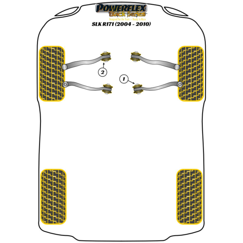Powerflex Mercedes-Benz SLK R171 (2004-2010)   Boccola interna del braccio inferiore anteriore regolabile Camber Fig.1 (2) PFF40-501GBLK - immagine 2