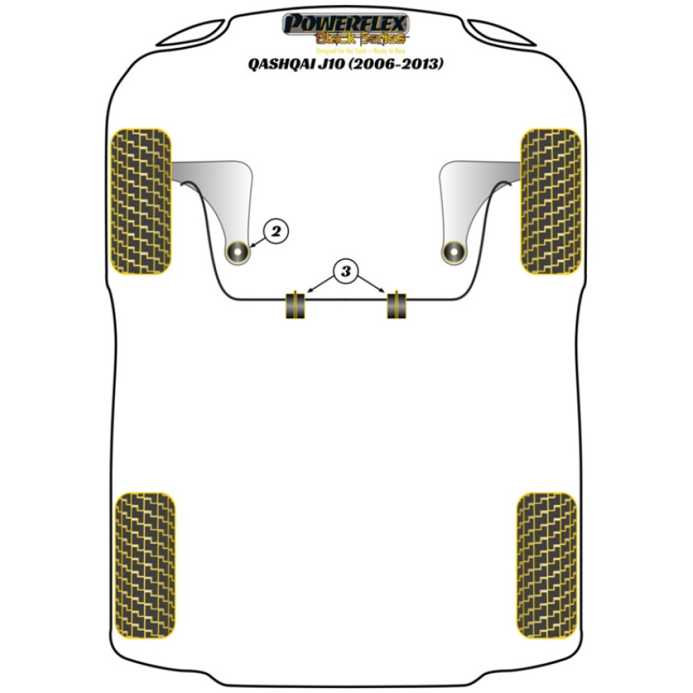 Powerflex Nissan Qashqai J10 (2006 - 2013)    Boccola barra antirollio anteriore 23mm Fig.3 (2) PFF46-803-23BLK - immagine 2