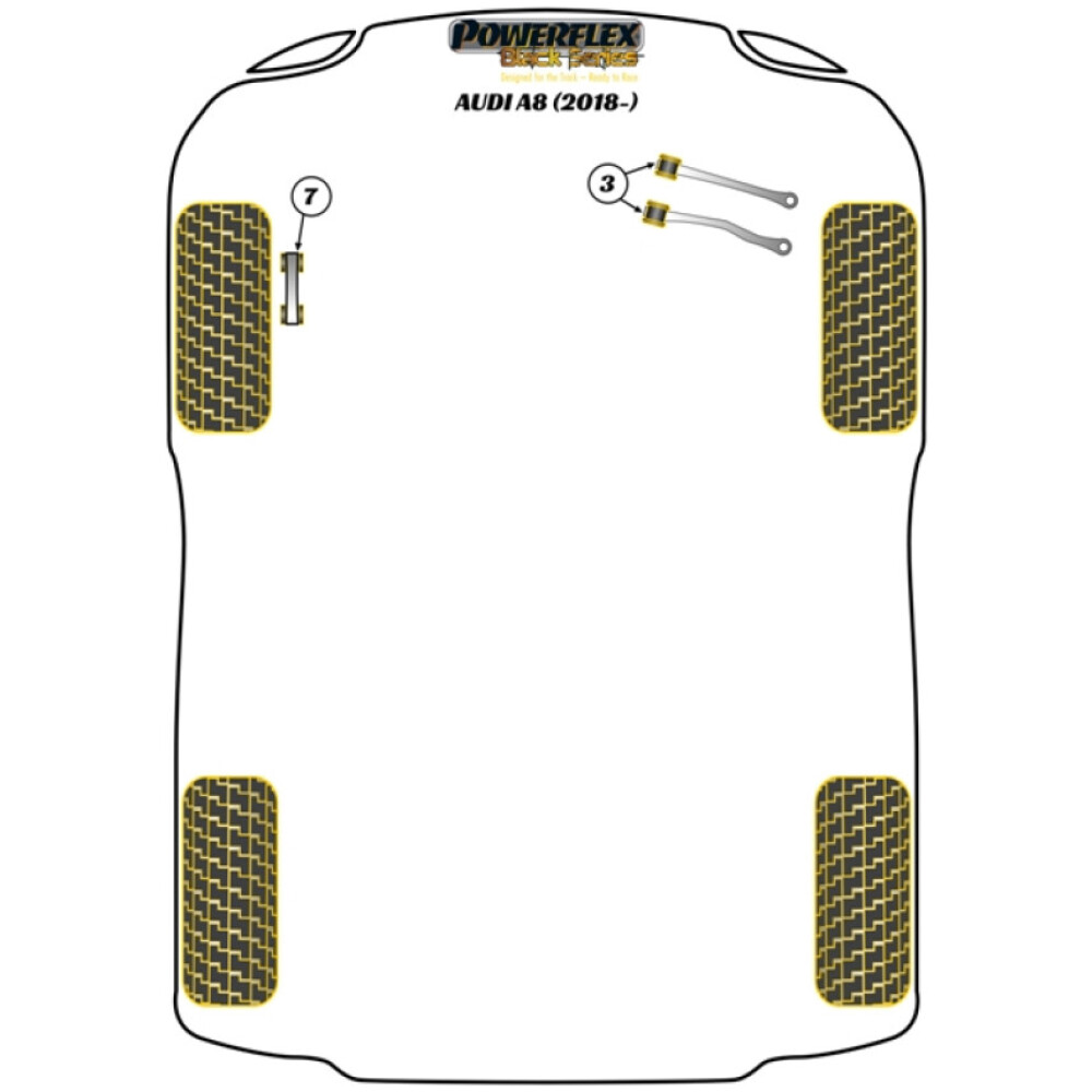 Powerflex Audi  A8 D5 (2018 in poi)   Boccola collegamento barra antirollio anteriore 10mm Fig.7 (4) PFF3-913-10BLK - immagine 2