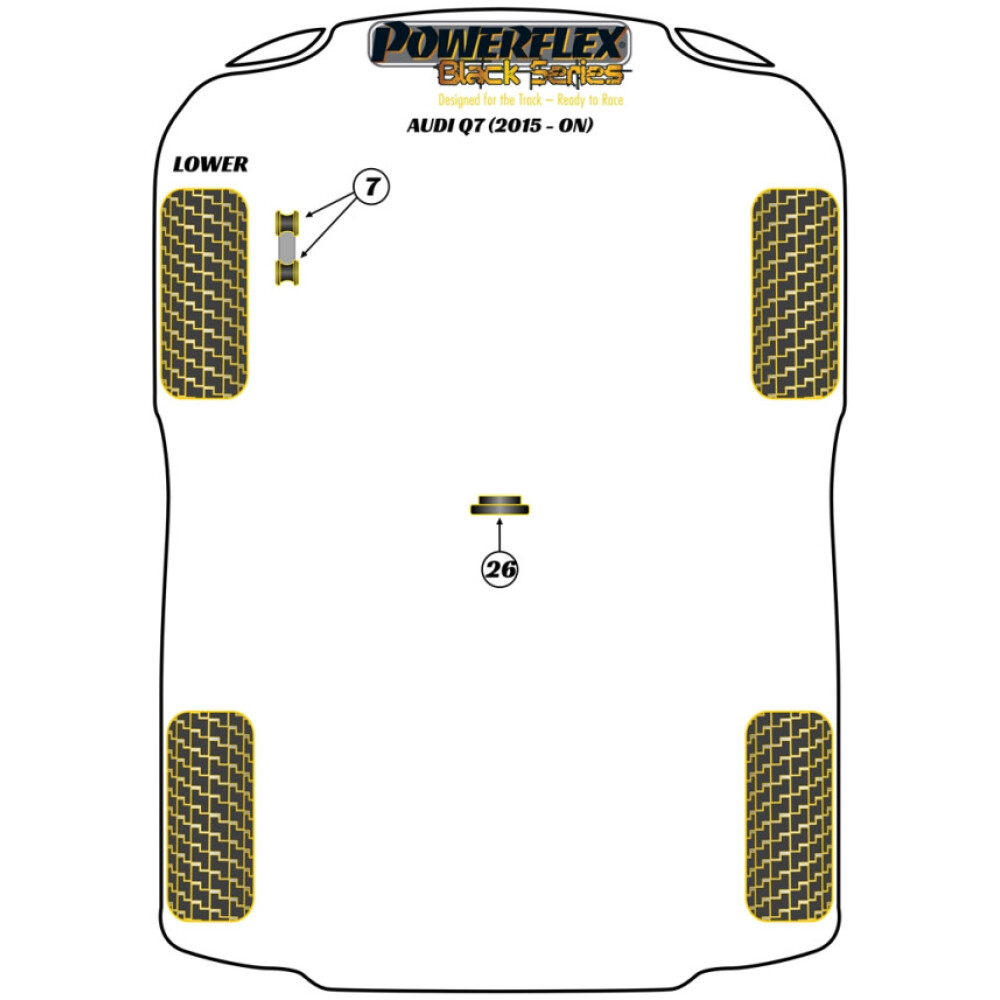 Powerflex Audi  Q7 4M (2015 - in poi)   Boccola collegamento barra antirollio anteriore 10mm Fig.7 (4) PFF3-913-10BLK - immagine 2