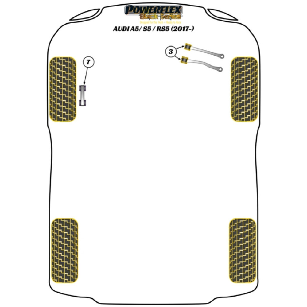 Powerflex Audi  A5 / S5 / RS5 (2017 - in poi)   Boccola collegamento barra antirollio anteriore 10mm Fig.7 (4) PFF3-913-10BLK - immagine 2