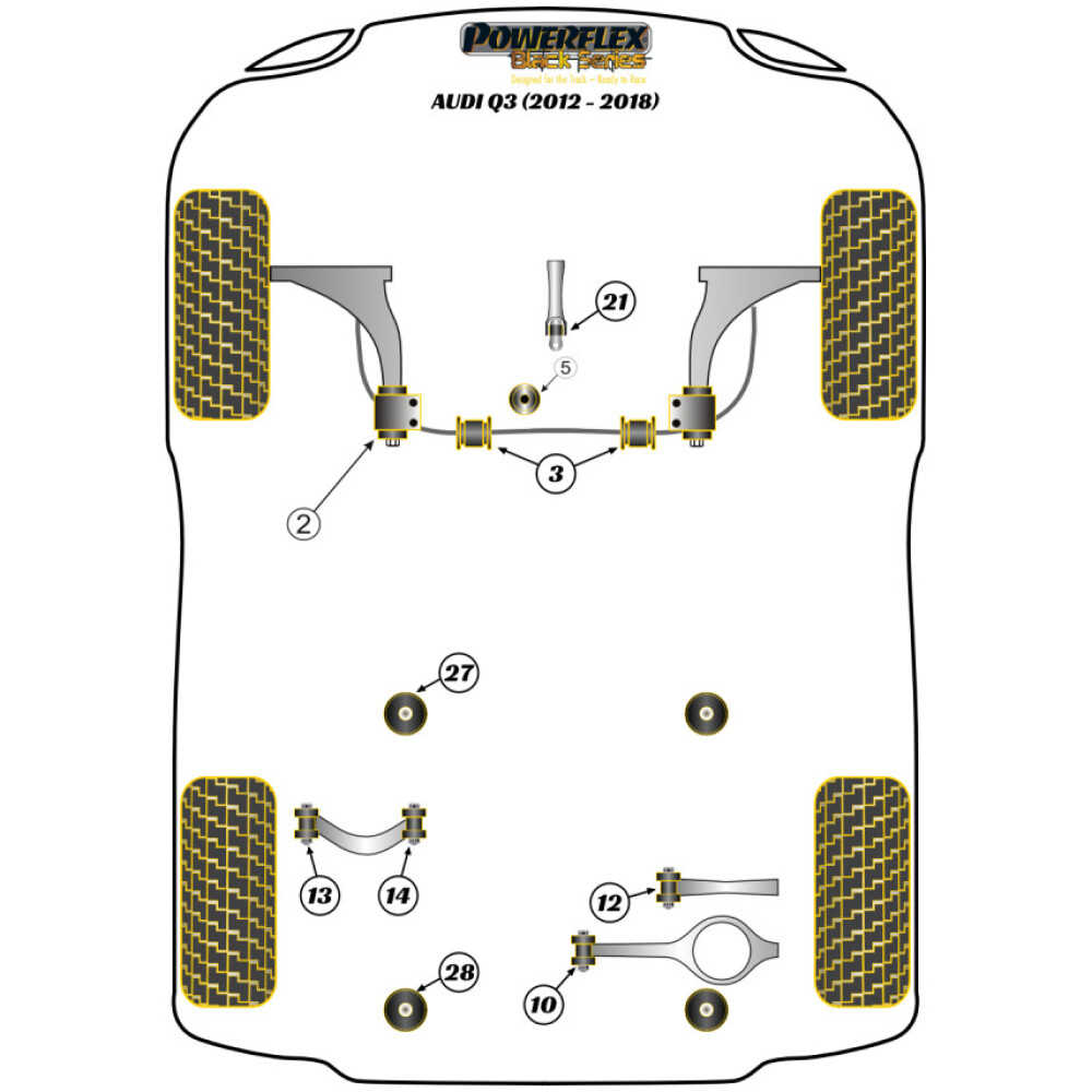 Powerflex Audi   Q3 8U  Boccola piccola del supporto motore inferiore Fig.5 (1) PFF3-905BLK - immagine 2