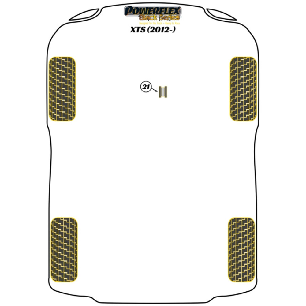 Powerflex Cadillac XTS (2012 - in poi)    Inserto di montaggio motore posteriore Fig.21 (1) PFF80-1421BLK - immagine 2