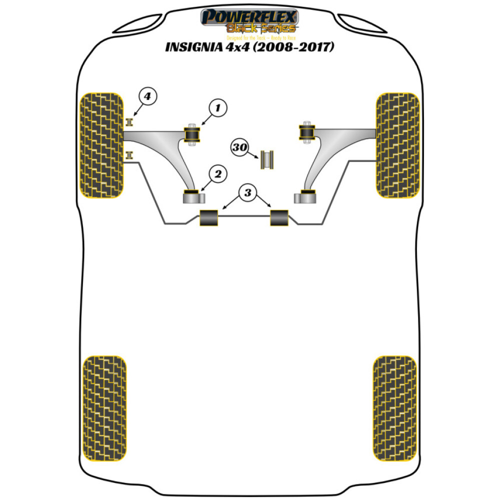 Powerflex Vauxhall / Opel  Insignia 4x4 incl. VXR (2008 - 2017)   Boccola barra antirollio anteriore 26,6 mm Fig.3 (2) PFF80-1503-26.6BLK - immagine 2