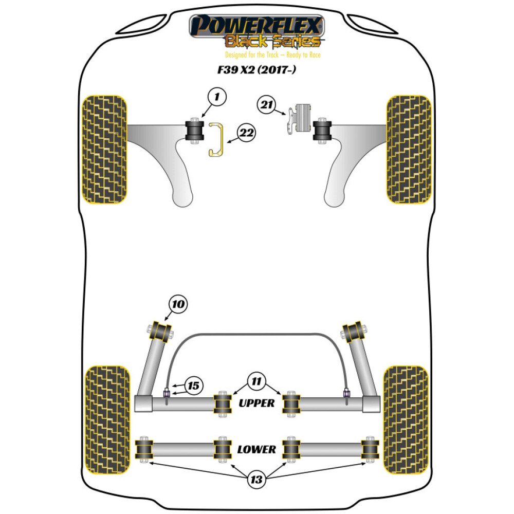 Powerflex BMW X2 F39 (2017 - in poi) Boccola di montaggio del cambio Fig.22 (1) PFF5-1322BLK 2 Powerflex BMW X2 F39 (2017 - in poi) Boccola di montaggio del cambio Fig.22 (1) PFF5-1322BLK - immagine 2