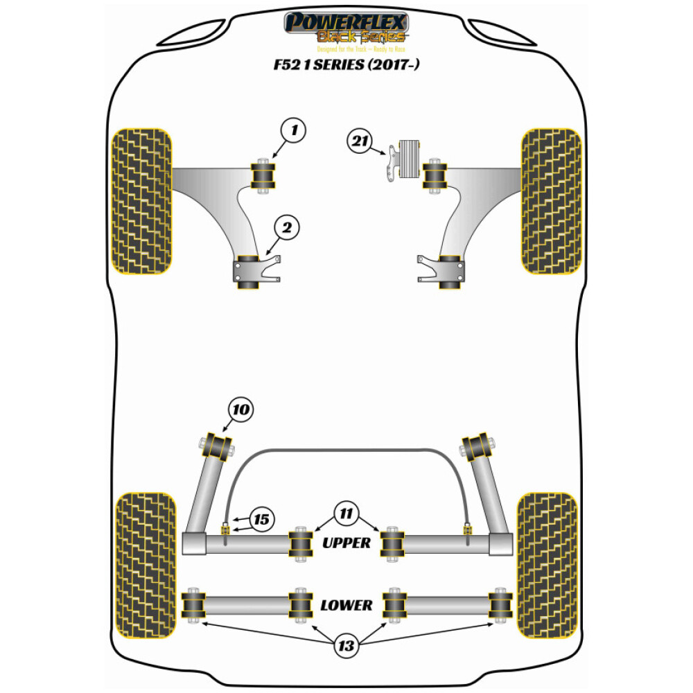 Powerflex BMW Serie 1 F52 Sedan (2017 -)   Boccola posteriore braccio anteriore Fig.2 (2) PFF5-1302BLK - immagine 2