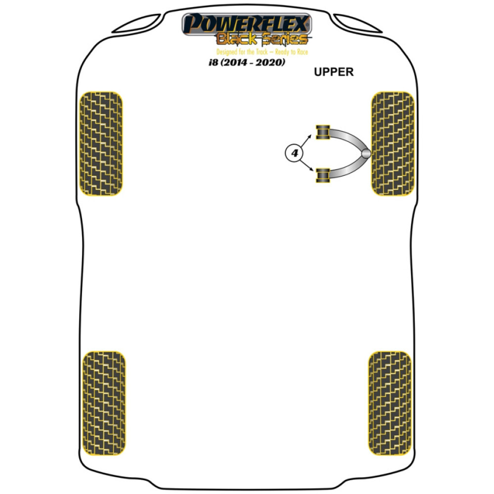 Powerflex BMW i8 (2014 - in poi)    Boccola del braccio oscillante superiore anteriore regolabile Fig.4 (4) PFF5-6004GBLK - immagine 2